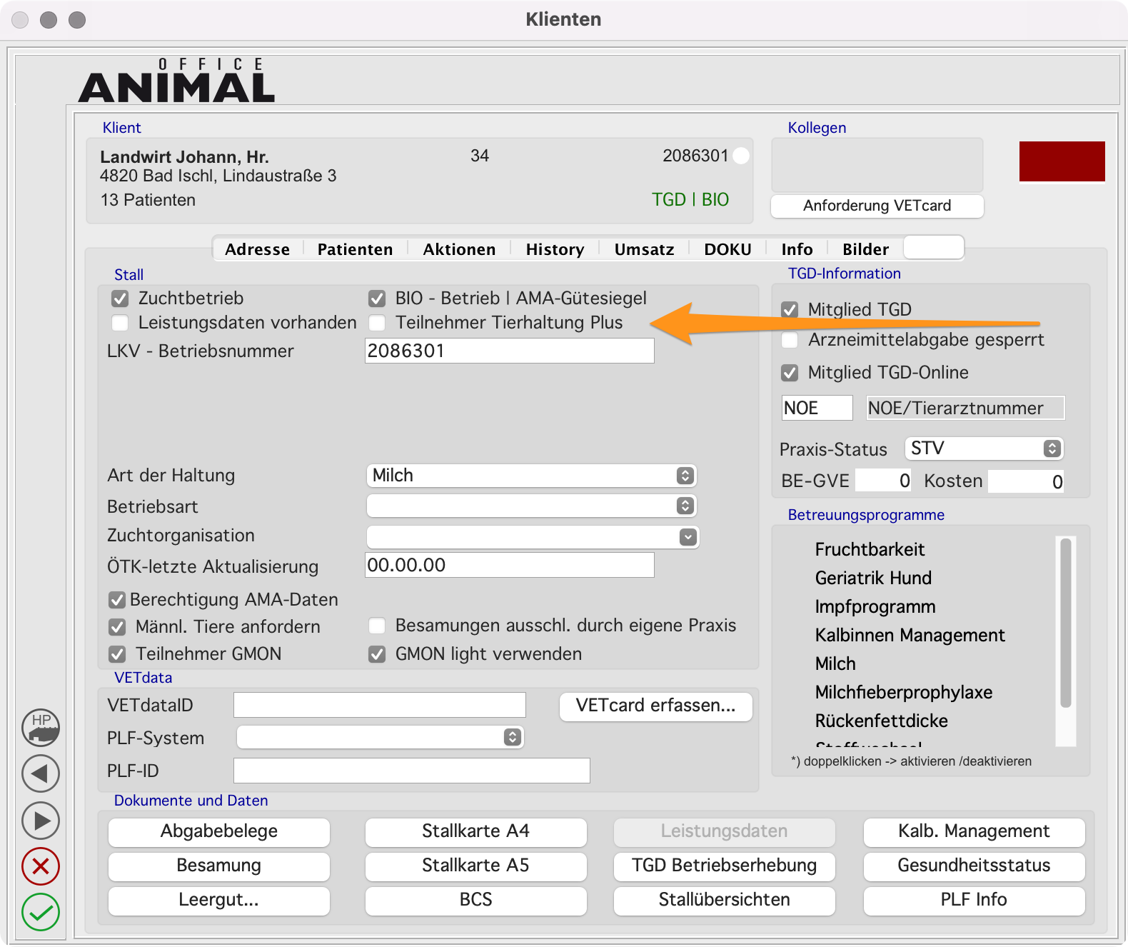 Stammdaten > Klienten